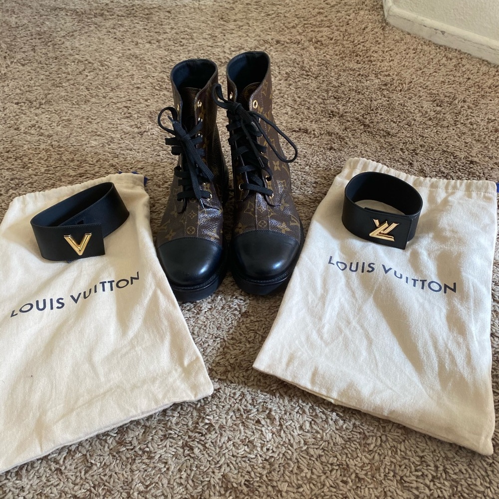 Louis Vuitton wonderland flat ranger boot